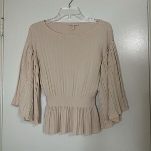 Rebecca Taylor pleated knit kimono sleeve blush pink top size small